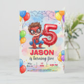 Invitation Anniversaire de Spiderman (Debout devant)