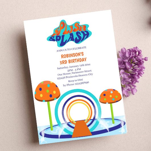 Invitation Anniversaire de Splash Pad