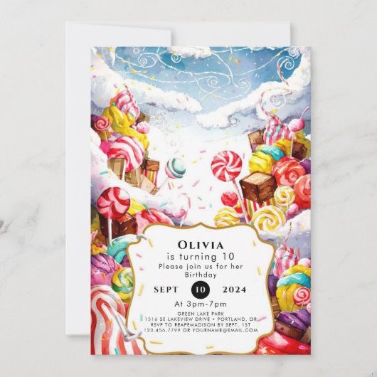 Invitation Anniversaire de Sprinkland Enchanted (Devant)