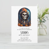 Invitation Anniversaire de Squelette Effrayant avec des Citro (Debout devant)