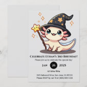 Invitation Anniversaire de Starry Spell Axolotl (Devant / Derrière)