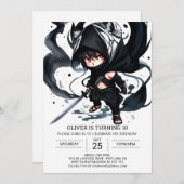Invitation Anniversaire de Stealthy Ninja Sword (Devant / Derrière)