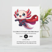 Invitation Anniversaire de Superhero Axolotl (Debout devant)