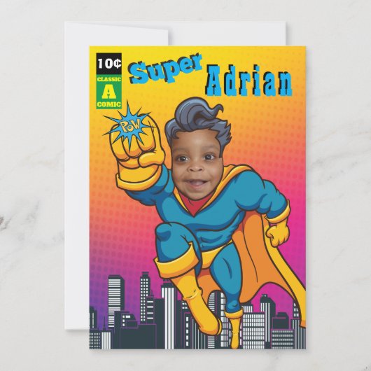 Invitation Anniversaire de Superhero Justice (Devant)