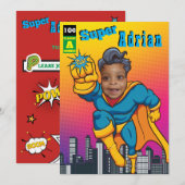 Invitation Anniversaire de Superhero Justice (Devant / Derrière)