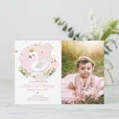 Invitation Anniversaire de Swan Girl Princess Pink (Debout devant)