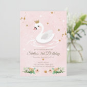 Invitation Anniversaire de Swan Girl Princess Pink (Debout devant)