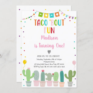 Invitation Anniversaire de Taco Bout Fun Cactus Fiesta Girl