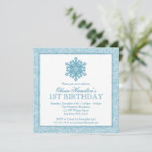 Invitation Anniversaire de Teal de flocon de neige (Debout devant)
