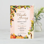 Invitation Anniversaire de Thanksgiving (Debout devant)