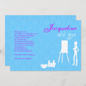 Invitation Anniversaire de thème d'art d'invitation de bat (Devant / Derrière)