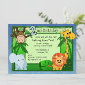 Invitation Anniversaire de thème de jungle 2ème (Debout devant)