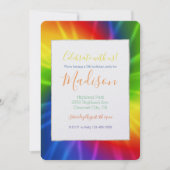 Invitation Anniversaire de Tie Dye Rainbow (Devant)