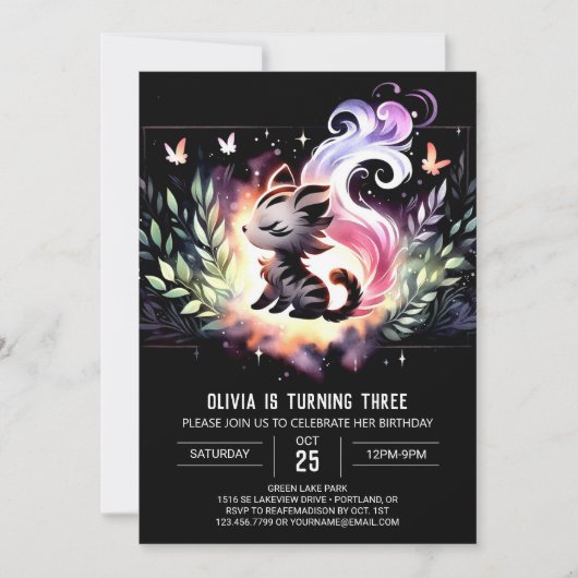 Invitation Anniversaire de Tigre Minimaliste Boho (Devant)