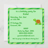 Invitation Anniversaire de Tortoise (Dos)