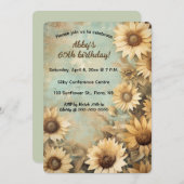 Invitation Anniversaire de tournesol modifiable (Devant / Derrière)