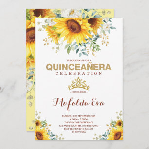 Invitation Anniversaire de tournesols de jardin de