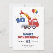 Invitation anniversaire de Truck Dino (Devant)