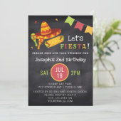 Invitation Anniversaire de Twosday de fiesta de taco mexicain (Debout devant)