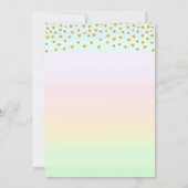 Invitation Anniversaire de Unicorne, Fleurs et Confetti (Dos)