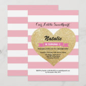 Invitation Anniversaire de Valentine notre petit amoureux (Devant / Derrière)