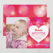 Invitation Anniversaire de Valentine notre petit amoureux (Devant / Derrière)