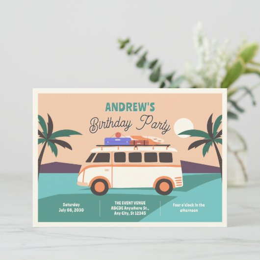 Invitation Anniversaire de van Retro (Debout devant)
