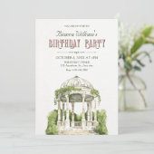 Invitation Anniversaire de verdure de jardin (Debout devant)