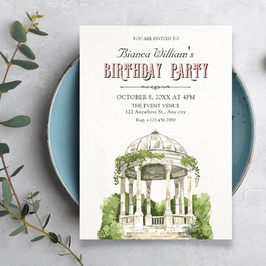Invitation Anniversaire de verdure de jardin