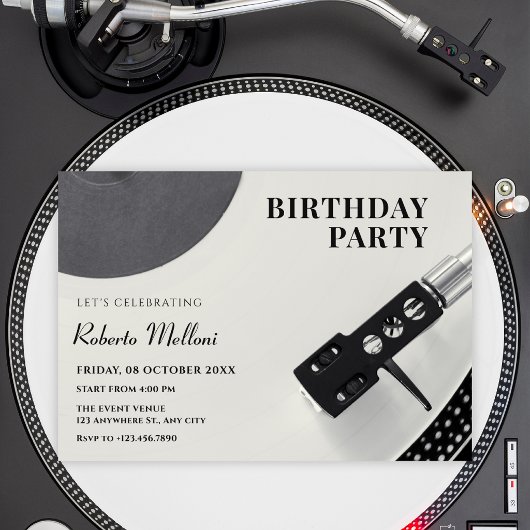 Invitation Anniversaire de vinyle