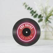 Invitation Anniversaire de vinyle rétro (Debout devant)