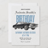 Invitation Anniversaire de voiture Classic Retro (Devant)