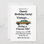 Invitation Anniversaire de Voiture Classique Vintage (Devant)