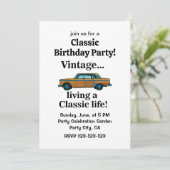 Invitation Anniversaire de Voiture Classique Vintage (Debout devant)