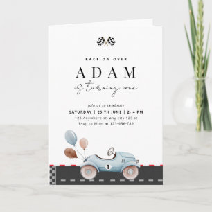 Invitation Anniversaire de voiture de course Anniversaire rap