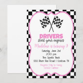 Invitation Anniversaire de Voiture Rose (Devant / Derrière)