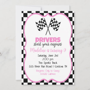 Invitation Anniversaire de Voiture Rose