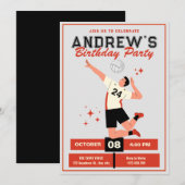 Invitation anniversaire de volley-ball (Devant / Derrière)