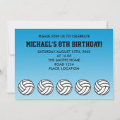 Invitation Anniversaire de Volleyball (Dos)