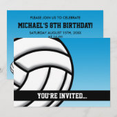 Invitation Anniversaire de Volleyball (Devant / Derrière)