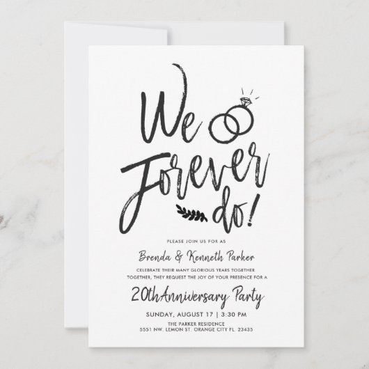 Invitation Anniversaire de We Forever Do| Vow Renewal Script (Devant)