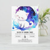 Invitation Anniversaire de Whimsy Chat Moderne (Debout devant)