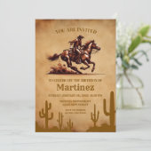 Invitation Anniversaire de Wild West Cowboy (Debout devant)