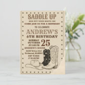 Invitation Anniversaire de Wild West Cowboy numérique personn (Debout devant)