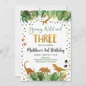Invitation Anniversaire de Young Wild et Three Dinosaur (Devant)