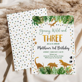 Invitation Anniversaire de Young Wild et Three Dinosaur