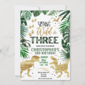 Invitation Anniversaire de Young Wild & Three Dinosaur (Devant)
