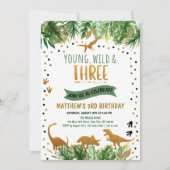 Invitation Anniversaire de Young Wild & Three Dinosaur (Devant)