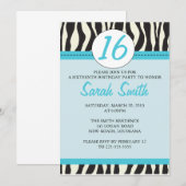 Invitation Anniversaire de Zebra (Devant / Derrière)