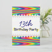 Invitation Anniversaire de Zig Zag Rainbow (Debout devant)
